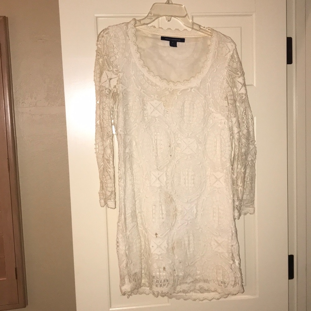 White beige dress